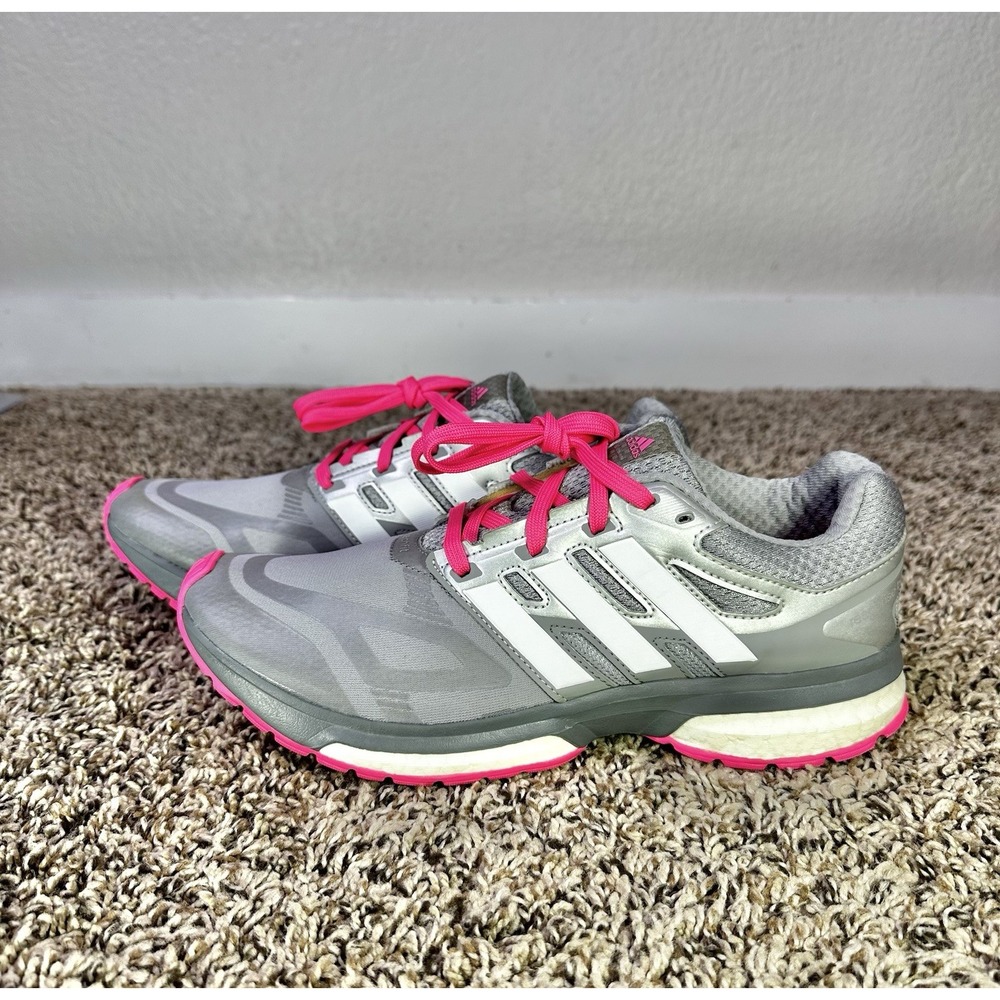 Adidas  Response Boost Techfit Women's Size 8.5 Running Shoes Gray Pink B35767